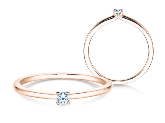 Verlobungsring Classic 4 in 14K Roségold mit Diamant 0,05ct G/VS