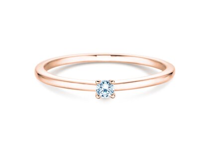Verlobungsring Classic 4 in 14K Roségold mit Diamant 0,05ct G/VS