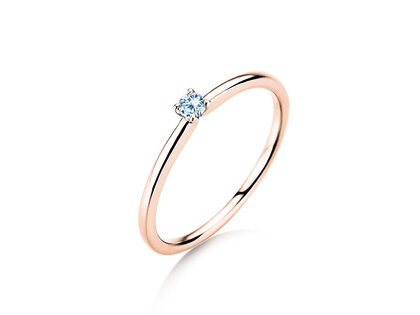 Verlobungsring Classic 4 in 14K Roségold mit Diamant 0,05ct G/VS