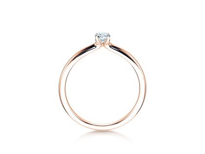Verlobungsring Classic 4 in 9K Roségold mit Diamant 0,15ct H/SI