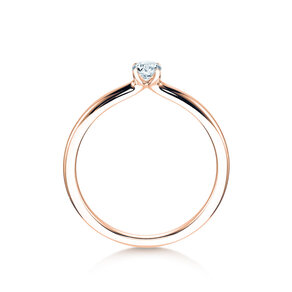 Verlobungsring Classic 4 in 9K Roségold mit Diamant 0,15ct H/SI