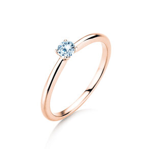 Verlobungsring Classic 4 in 9K Roségold mit Diamant 0,15ct H/SI