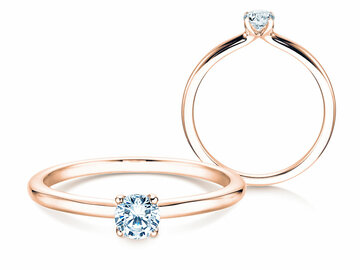Verlobungsring Classic 4 in 9K Weißgold mit Diamant 0,25ct H/SI