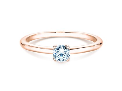 Verlobungsring Classic 4 in 9K Roségold mit Diamant 0,25ct H/SI