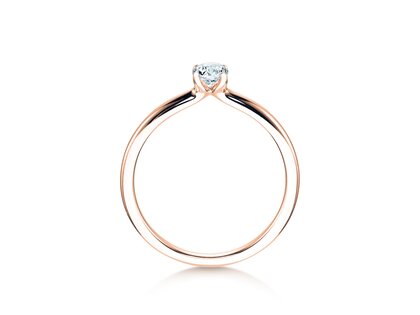 Verlobungsring Classic 4 in 9K Roségold mit Diamant 0,25ct H/SI