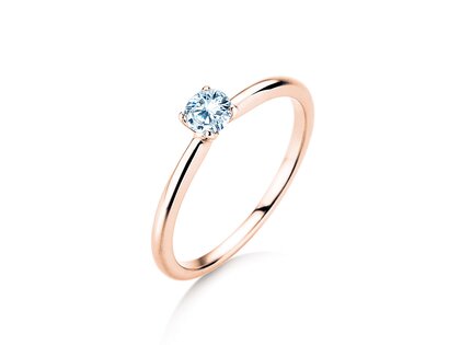 Verlobungsring Classic 4 in 9K Roségold mit Diamant 0,25ct H/SI