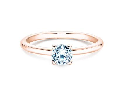 Verlobungsring Classic 4 in 18K Roségold mit Diamant 0,40ct H/SI