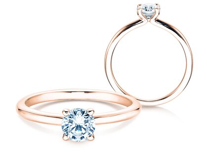 Verlobungsring Classic 4 in 18K Roségold mit Diamant 0,50ct G/SI