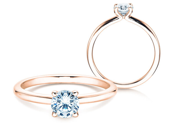 Verlobungsring Classic 4 in 18K Roségold mit Diamant 0,50ct H/SI