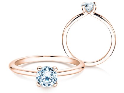 Verlobungsring Classic 4 in 18K Roségold mit Diamant 0,60ct H/SI