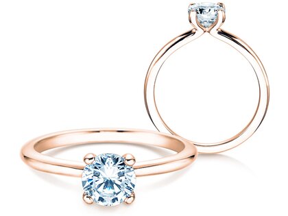 Verlobungsring Classic 4 in 18K Roségold mit Diamant 0,75ct G/IF