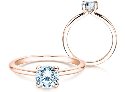 Verlobungsring Classic 4 in 14K Roségold mit Diamant 0,75ct G/SI