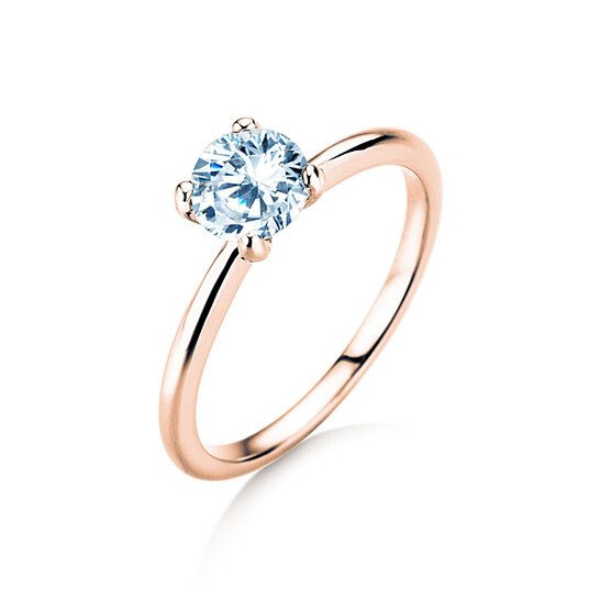 Verlobungsring Classic 4 in 14K Roségold mit Labordiamant 0,75ct D/IF