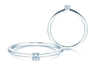 Verlobungsring Classic 4 in Silber 925/- mit Diamant 0,05ct H/SI