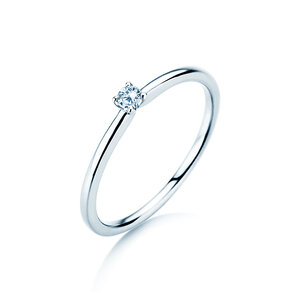 Verlobungsring Classic 4 in 14K Weißgold mit Diamant 0,05ct H/SI
