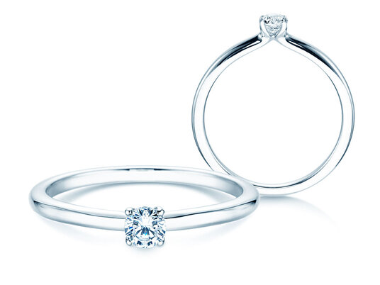 Verlobungsring Classic 4 in Silber 925/- mit Labordiamant 0,15ct E/VS