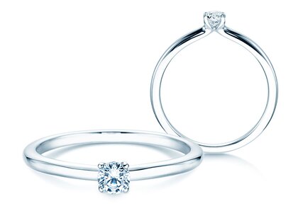 Verlobungsring Classic 4 in Silber 925/- mit Labordiamant 0,15ct E/VS
