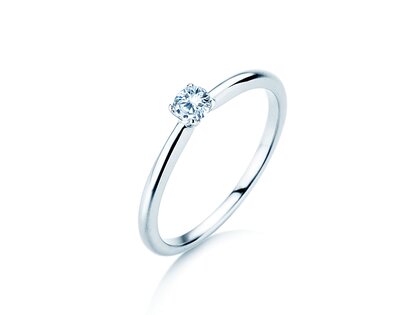 Verlobungsring Classic 4 in Silber 925/- mit Labordiamant 0,15ct E/VS