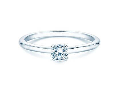 Verlobungsring Classic 4 in 9K Weißgold mit Diamant 0,20ct H/SI
