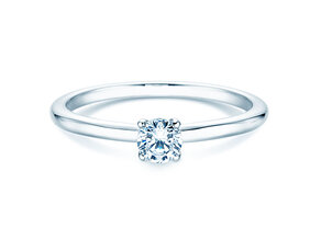 Verlobungsring Classic 4 in 9K Weißgold mit Diamant 0,20ct H/SI