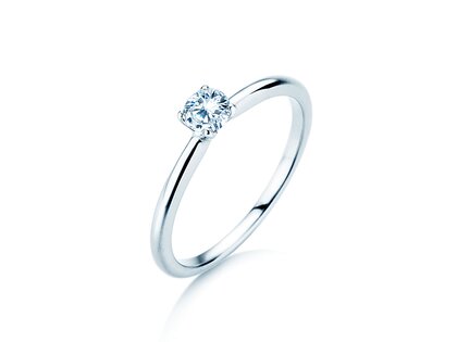 Verlobungsring Classic 4 in 9K Weißgold mit Diamant 0,20ct H/SI