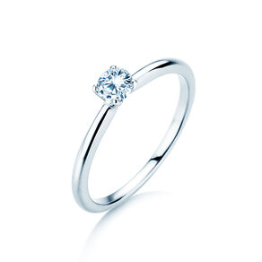 Verlobungsring Classic 4 in 9K Weißgold mit Diamant 0,20ct H/SI