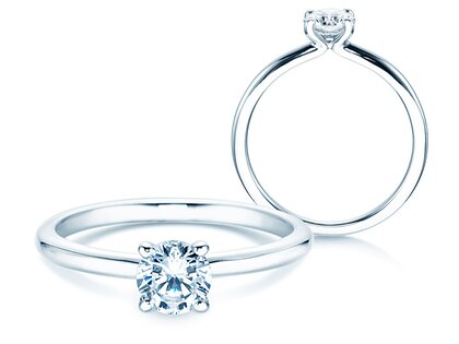 Verlobungsring Classic 4 in 14K Weißgold mit Diamant 0,50ct H/SI