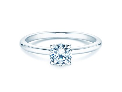 Verlobungsring Classic 4 in 14K Weißgold mit Diamant 0,50ct H/SI