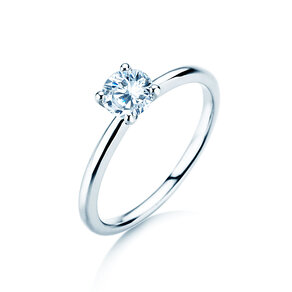 Verlobungsring Classic 4 in 14K Weißgold mit Diamant 0,50ct H/SI