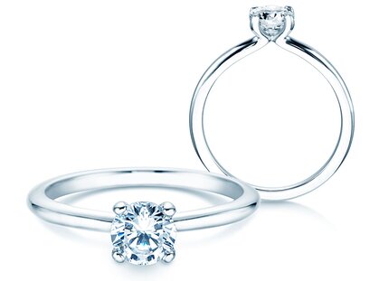 Verlobungsring Classic 4 in 18K Weißgold mit Diamant 0,60ct G/SI