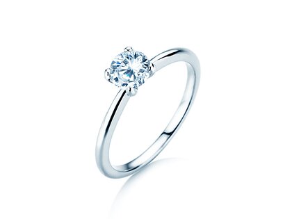 Verlobungsring Classic 4 in 18K Weißgold mit Diamant 0,60ct H/SI