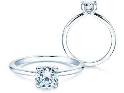 Verlobungsring Classic 4 in 14K Weißgold mit Labordiamant 0,75ct E/VS