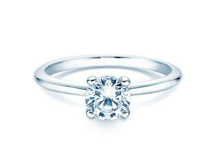 Verlobungsring Classic 4 in 14K Weißgold mit Labordiamant 0,75ct E/VS