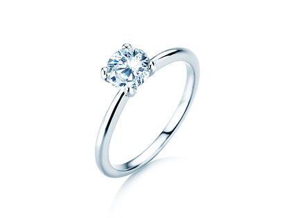 Verlobungsring Classic 4 in 14K Weißgold mit Labordiamant 0,75ct E/VS