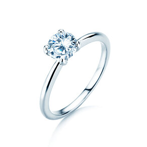 Verlobungsring Classic 4 in 14K Weißgold mit Labordiamant 0,75ct E/VS