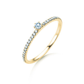 Verlobungsring Classic Pavé in 18K Gelbgold mit Diamanten 0,20ct G/SI