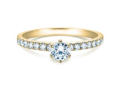 Verlobungsring Classic Pavé in 18K Gelbgold mit Diamanten 0,60ct G/SI