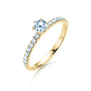 Verlobungsring Classic Pavé in 18K Gelbgold mit Diamanten 0,60ct G/SI