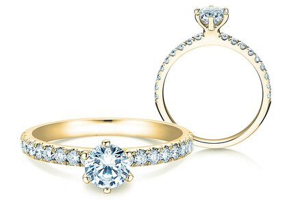 Verlobungsring Classic Pavé in 9K Gelbgold