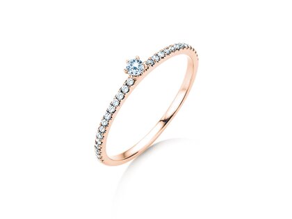 Verlobungsring Classic Pavé in 18K Roségold mit Diamanten 0,20ct G/SI