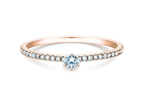 Verlobungsring Classic Pavé in 18K Roségold mit Diamanten 0,30ct G/SI
