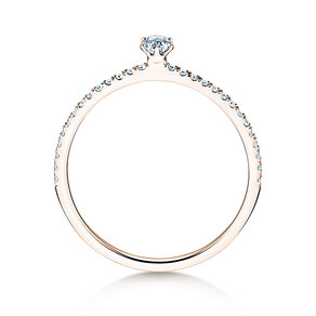 Verlobungsring Classic Pavé in 18K Roségold mit Diamanten 0,30ct G/SI