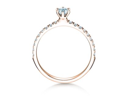 Verlobungsring Classic Pavé in 14K Roségold mit Diamanten 0,40ct G/SI