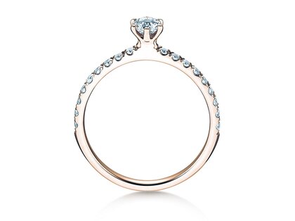 Verlobungsring Classic Pavé in 9K Roségold mit Diamanten 0,50ct G/SI