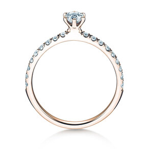 Verlobungsring Classic Pavé in 9K Roségold mit Diamanten 0,50ct G/SI