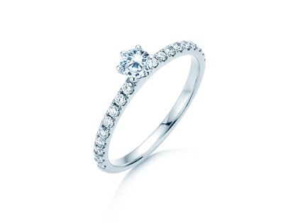 Verlobungsring Classic Pavé in 14K Weißgold mit Labordiamanten 0,50ct E/VS
