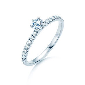 Verlobungsring Classic Pavé in 14K Weißgold mit Labordiamanten 0,50ct E/VS