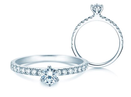 Verlobungsring Classic Pavé in Platin 950/- mit Diamanten 0,60ct G/SI