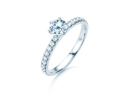 Verlobungsring Classic Pavé in Weißgold