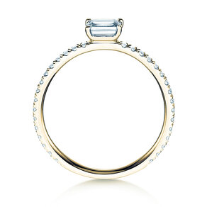 Verlobungsring Emerald-Cut in 14K Gelbgold mit Diamanten 0,46ct G/VS